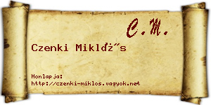 Czenki Miklós névjegykártya