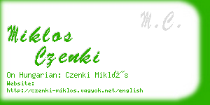 miklos czenki business card